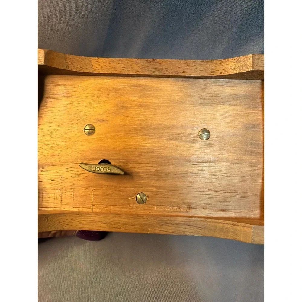 Vintage Reuge Swiss Music Box Wood Jewelry Case Die Forelle Nachtmusik 3527 AB